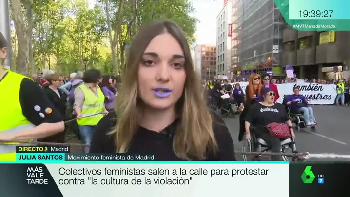 Julia Santos: "Queremos mostrar nuestro desacuerdo a la sentencia a 'La Manada' y denunciar la cultura de la violación" Julia Santos: "Queremos mostrar nuestro desacuerdo a la sentencia a 'La Manada' y denunciar la cultura de la violación"