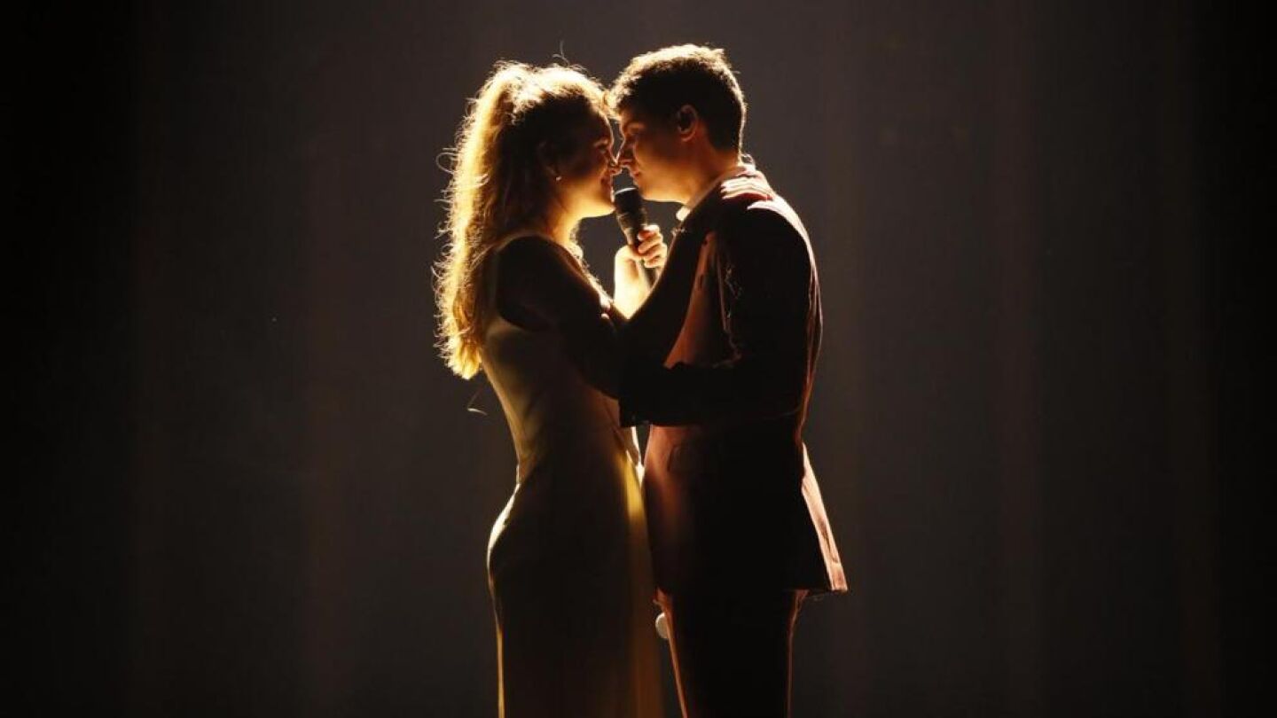 Amaia y Alfred durante el primer ensayo de 'Tu canci&oacute;n' en Eurovisi&oacute;n
