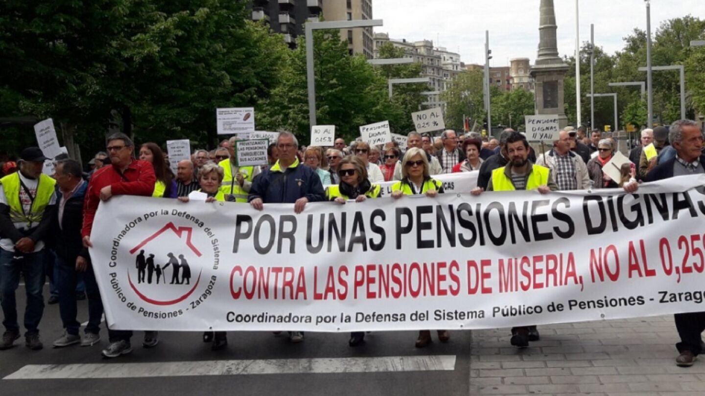 Manifestaci&oacute;n por pensiones dignas en Zaragoza