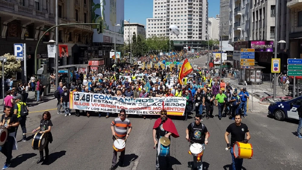 Manifestación de policias y guardias civiles en Madrid