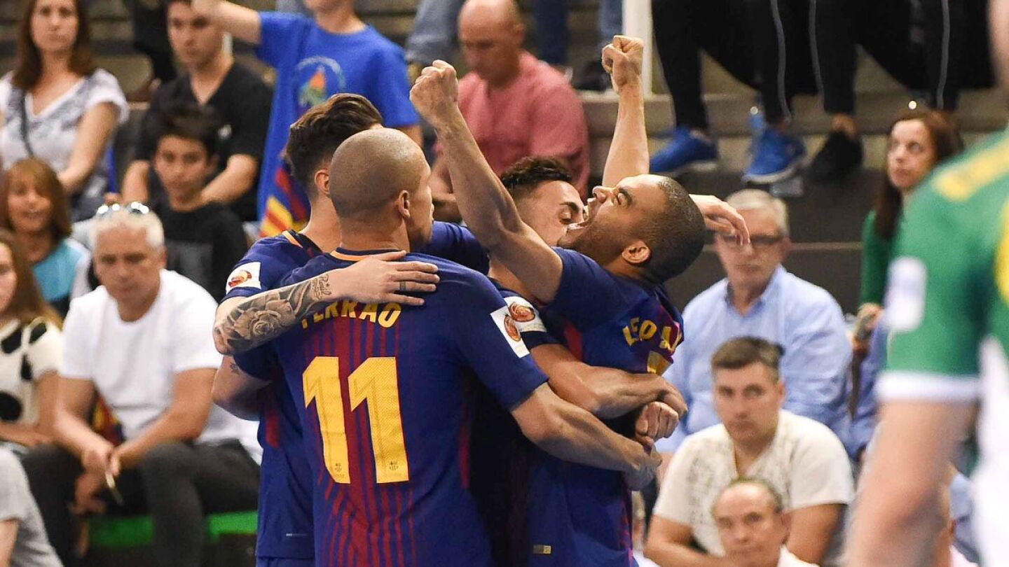 El Barcelona celebra un gol