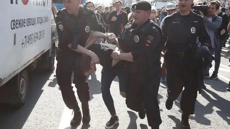 El opositor Alexei Navalni, detenido en Moscú El opositor Alexei Navalni, detenido en Moscú