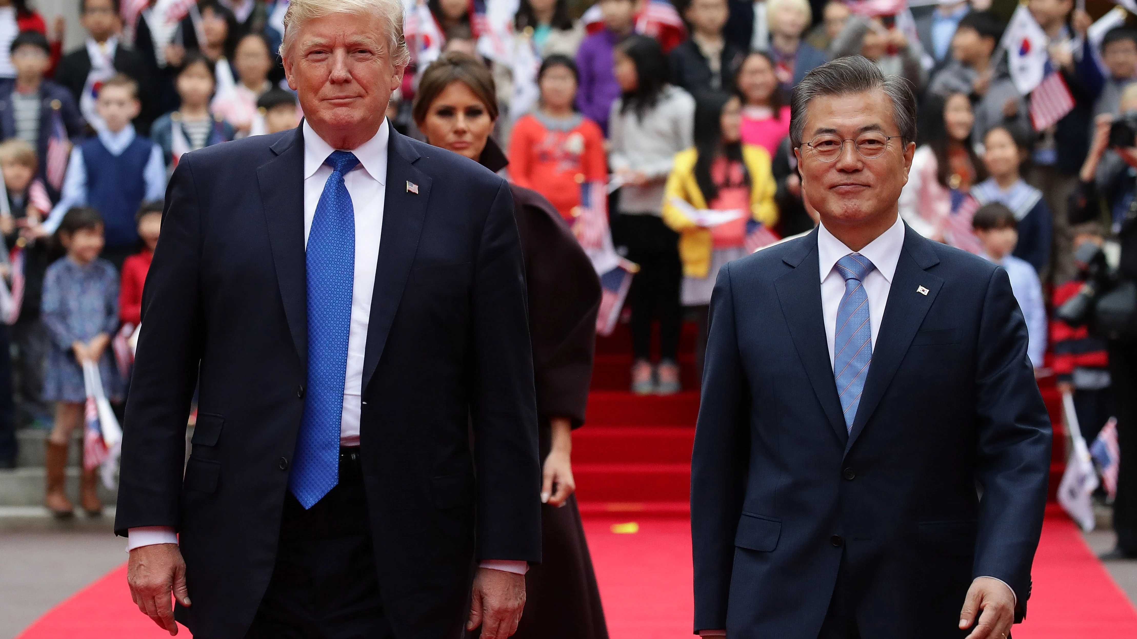 El presidente surcoreano, Moon Jae-in, y su homólogo estadounidense, Donald J. Trump