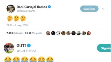 Carvajal y Guti reaccionan al gol de Messi en el Clásico