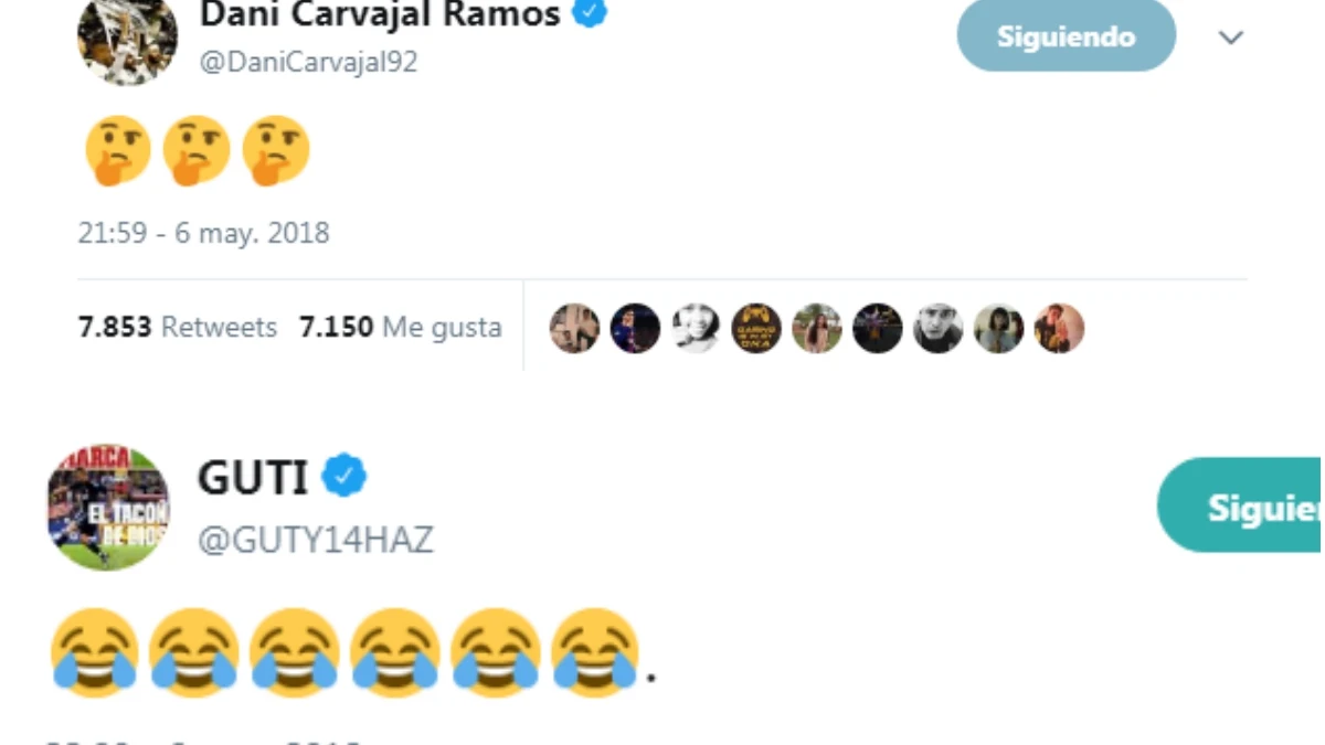 Carvajal y Guti reaccionan al gol de Messi en el Clásico