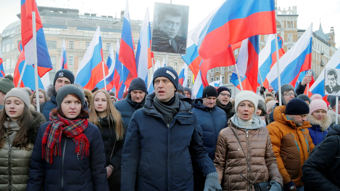 El líder ruso de la oposición Alexei Navalny durante una manifestación en Moscú El líder ruso de la oposición Alexei Navalny durante una manifestación en Moscú
