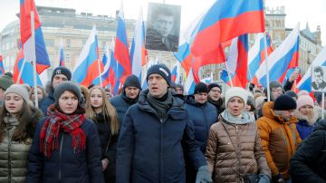 El líder ruso de la oposición Alexei Navalny durante una manifestación en Moscú