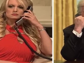 Stormy Daniels parodia a Donald Trump Stormy Daniels parodia a Donald Trump