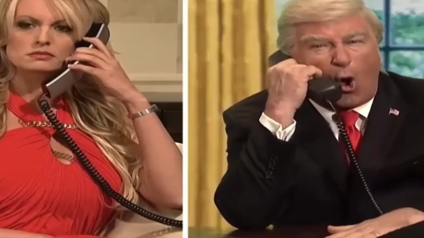 Stormy Daniels parodia a Donald Trump 