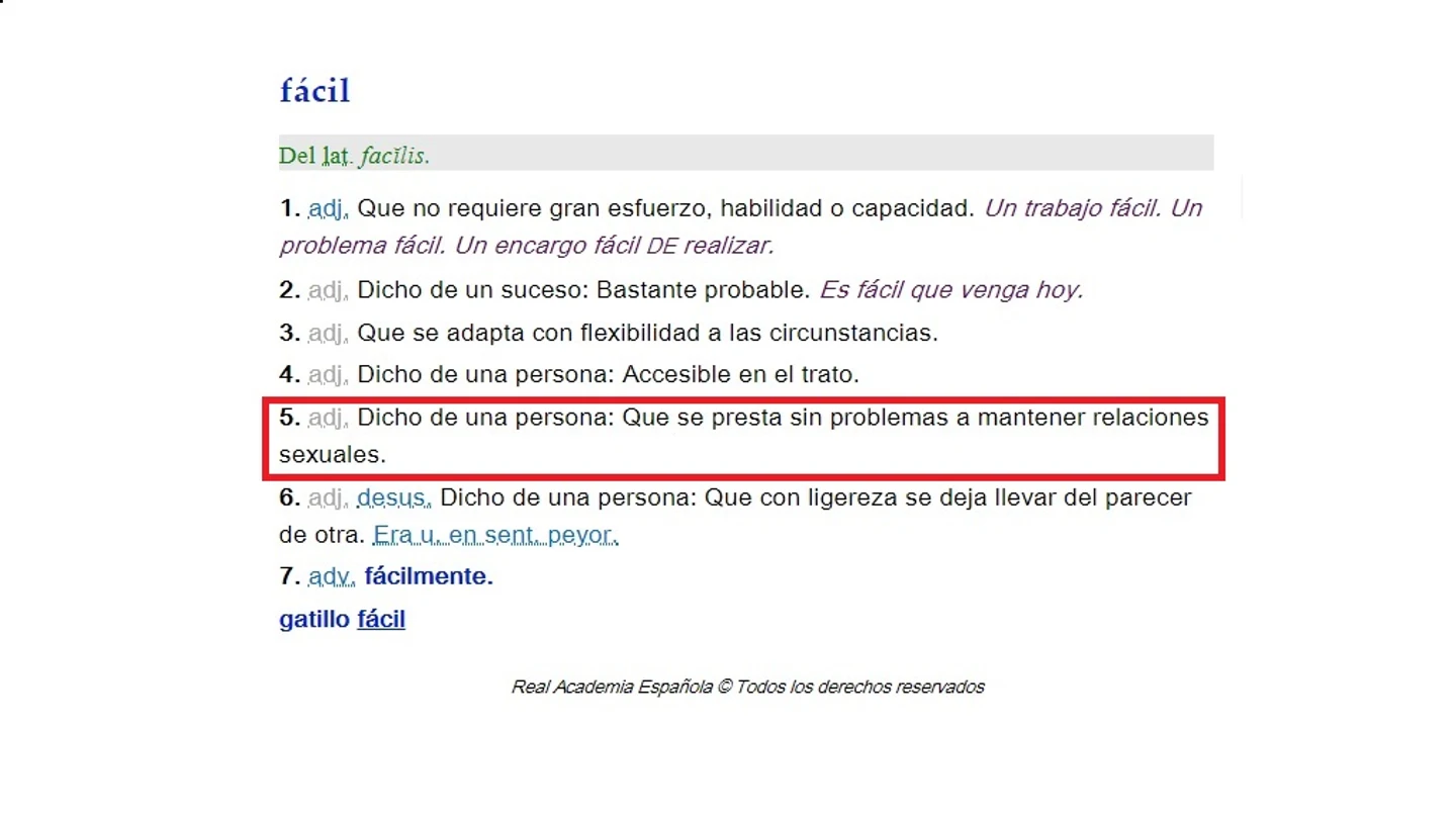Definición de la palabra 'fácil' en el diccionario de la RAE Definición de la palabra 'fácil' en el diccionario de la RAE
