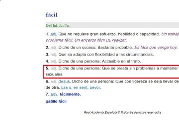 Definición de la palabra 'fácil' en el diccionario de la RAE Definición de la palabra 'fácil' en el diccionario de la RAE