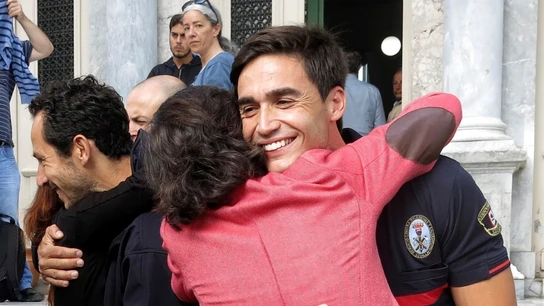 José Enrique Rodríguez, uno de los tres bomberos de la ONG Proem-Aid José Enrique Rodríguez, uno de los tres bomberos de la ONG Proem-Aid