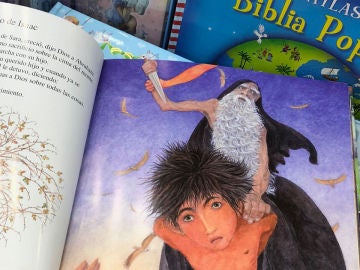 Ilustración del sacrificio de Isaac, pasaje de la Biblia Ilustración del sacrificio de Isaac, pasaje de la Biblia