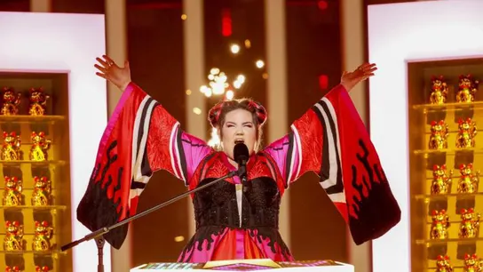 Netta, durante el ensayo de Eurovisión 2018 Netta, durante el ensayo de Eurovisión 2018