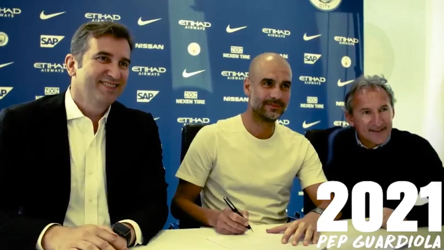 Guardiola firma su contrato hasta 2021 Guardiola firma su contrato hasta 2021