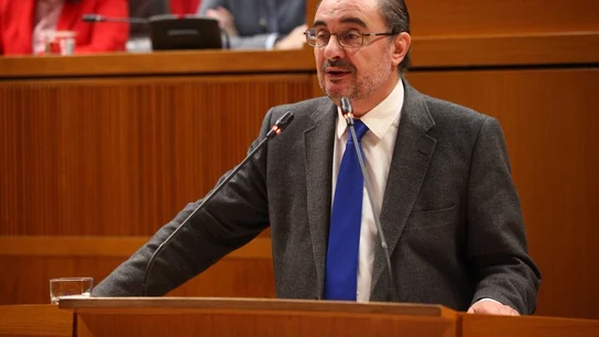 El presidente de Aragón, Javier Lambán, en el pleno El presidente de Aragón, Javier Lambán, en el pleno