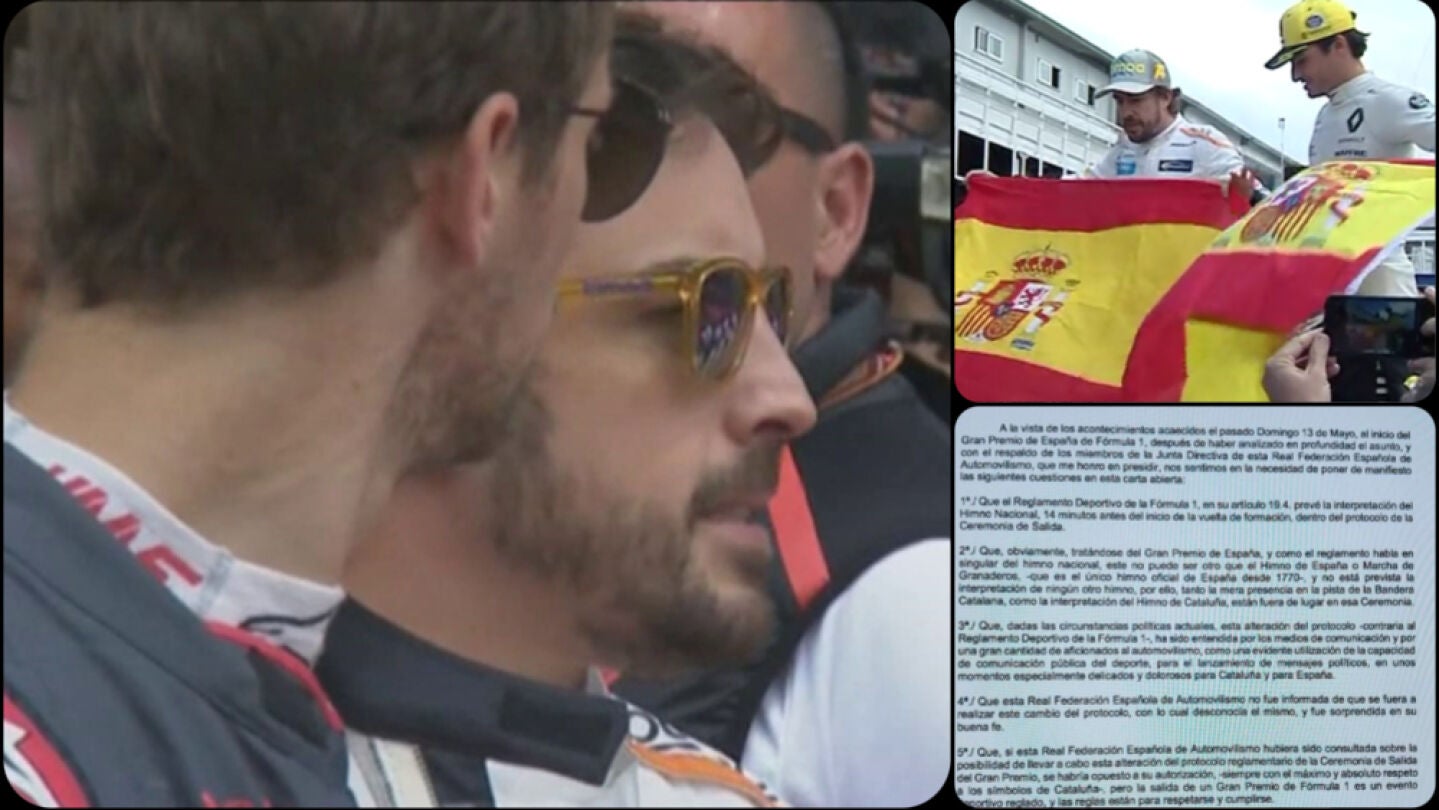 La reacci&oacute;n de Alonso al excesivo 'Els Segadors'