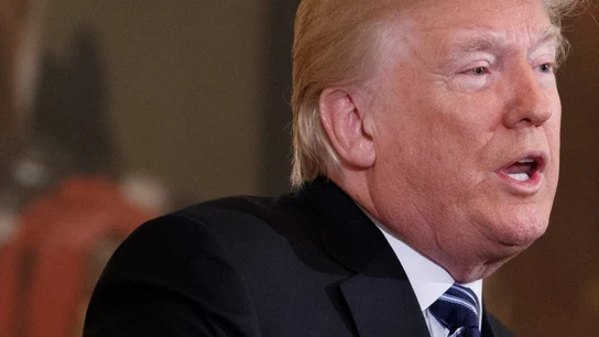 El presidente estadounidense, Donald Trump, ofrece unas declaraciones durante una cumbre El presidente estadounidense, Donald Trump, ofrece unas declaraciones durante una cumbre