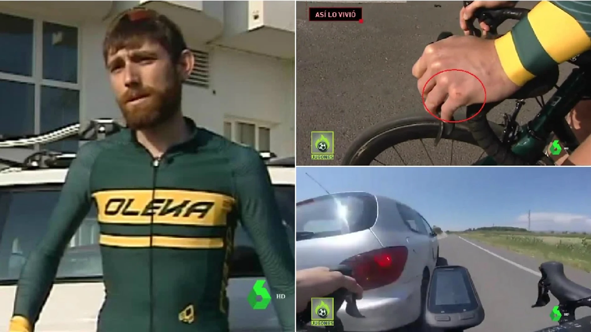 Albert Masana, el ciclista que casi es arrollado por un coche en Lleida