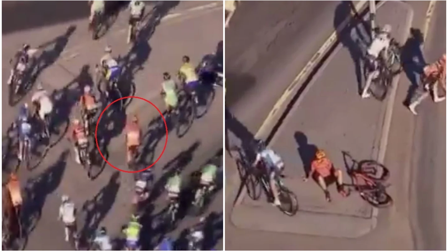 Un ciclista finge caerse para descansar Un ciclista finge caerse para descansar
