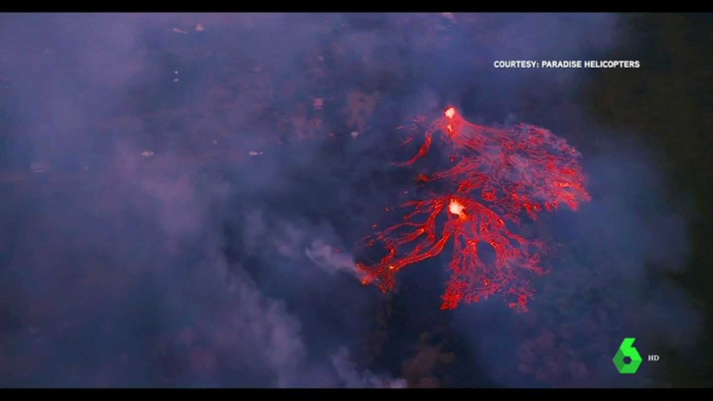 Contin&uacute;a el riesgo en Haw&aacute;i por la lava que brota de una veintena de fisuras del volc&aacute;n Kilauea