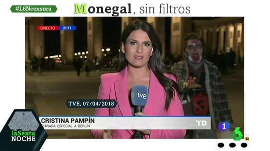 Un 'zombi' irrumpe en un directo de Cristina Pampín Un 'zombi' irrumpe en un directo de Cristina Pampín