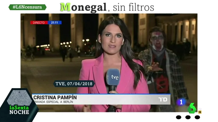 Un 'zombi' irrumpe en un directo de Cristina Pampín