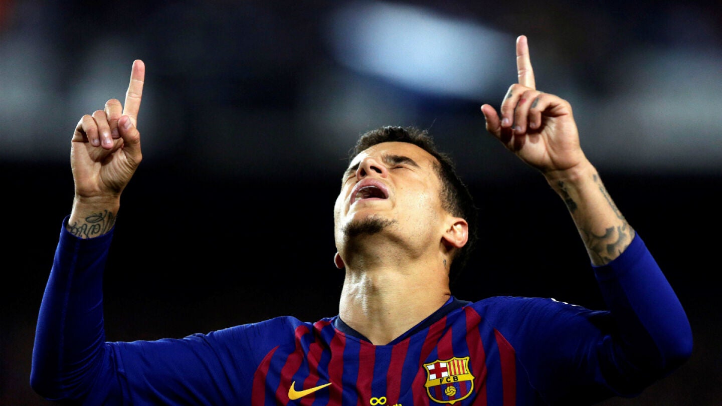 Coutinho celebra un gol
