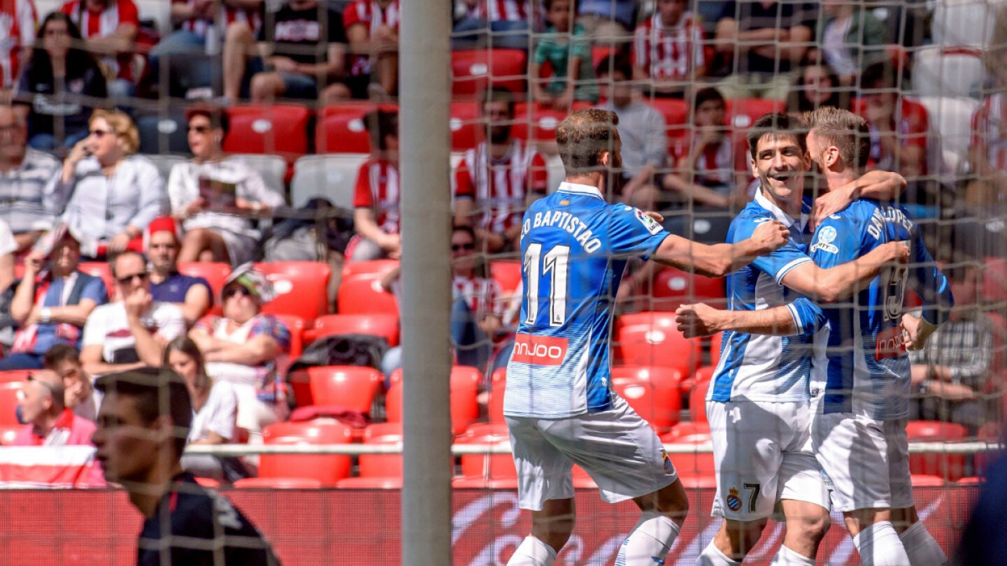 El Espanyol celebra un gol