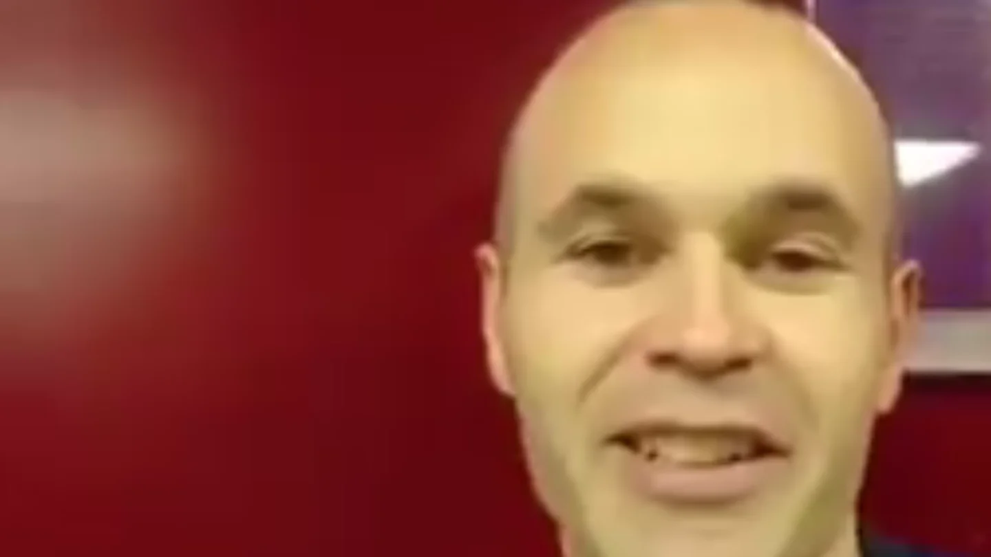 Iniesta, en su mensaje a la afición Iniesta, en su mensaje a la afición