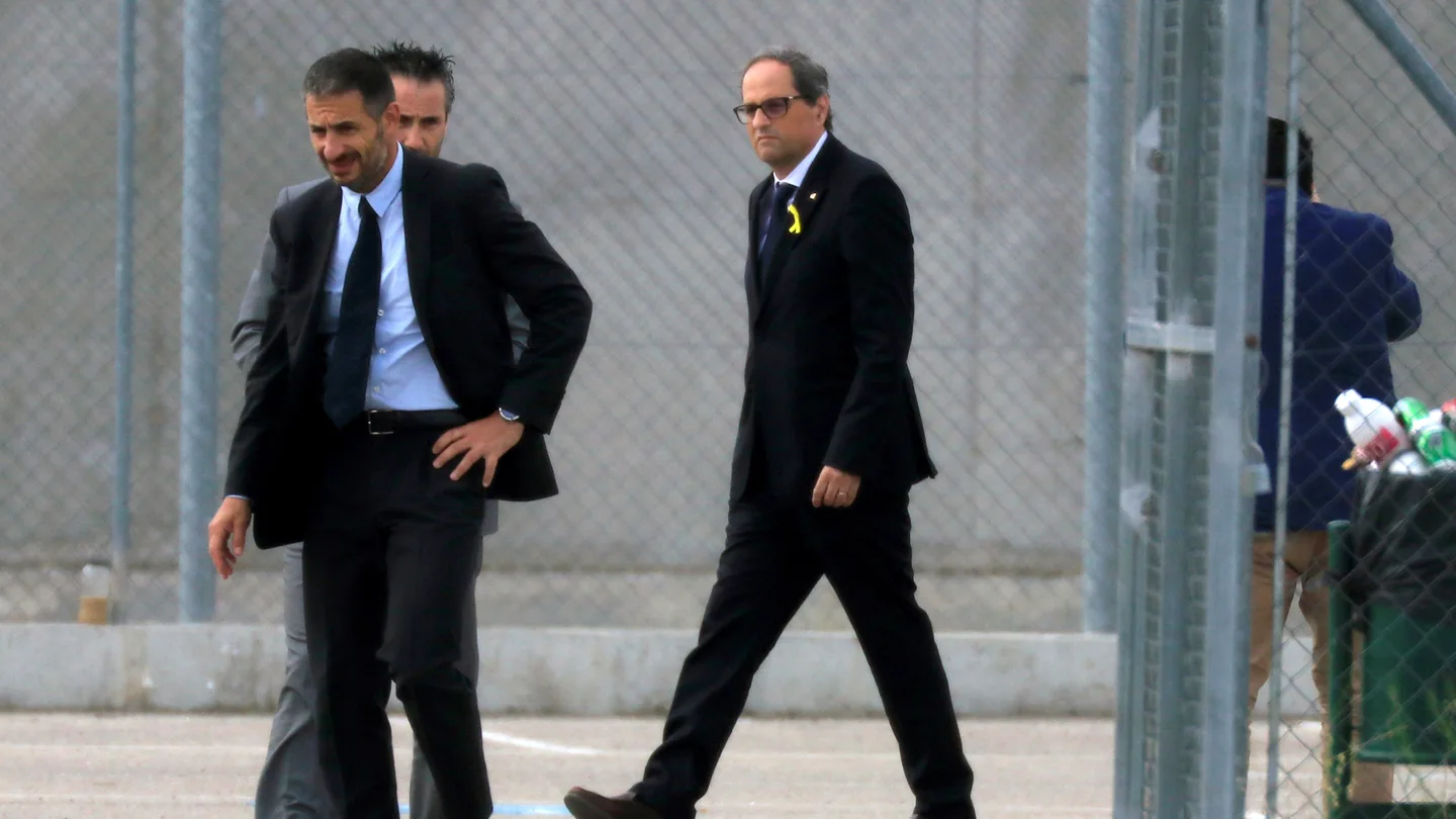Quim Torra en su anterior visita a la cárcel de Estremera Quim Torra a su llegada a la cárcel de Estremera
