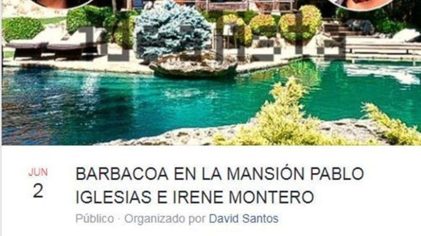 Imagen de la barbacoa convocada en la casa de Irene Montero y Pablo Iglesias