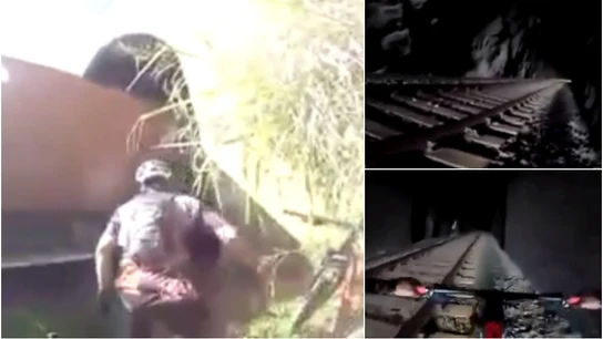 Dos ciclistas se salvan por un segundo de ser atropellados por un tren Dos ciclistas se salvan por un segundo de ser atropellados por un tren