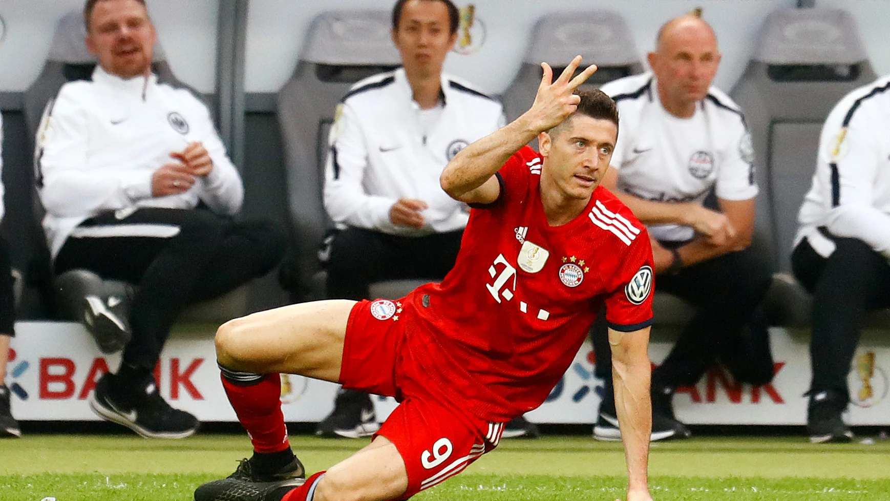 Lewandowski, durante un partido con el Bayern