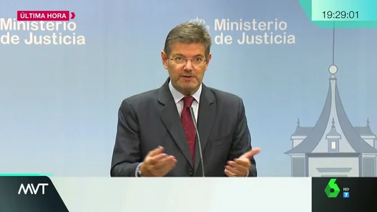 El ministro Rafael Catalá ante los medios El ministro Rafael Catalá ante los medios