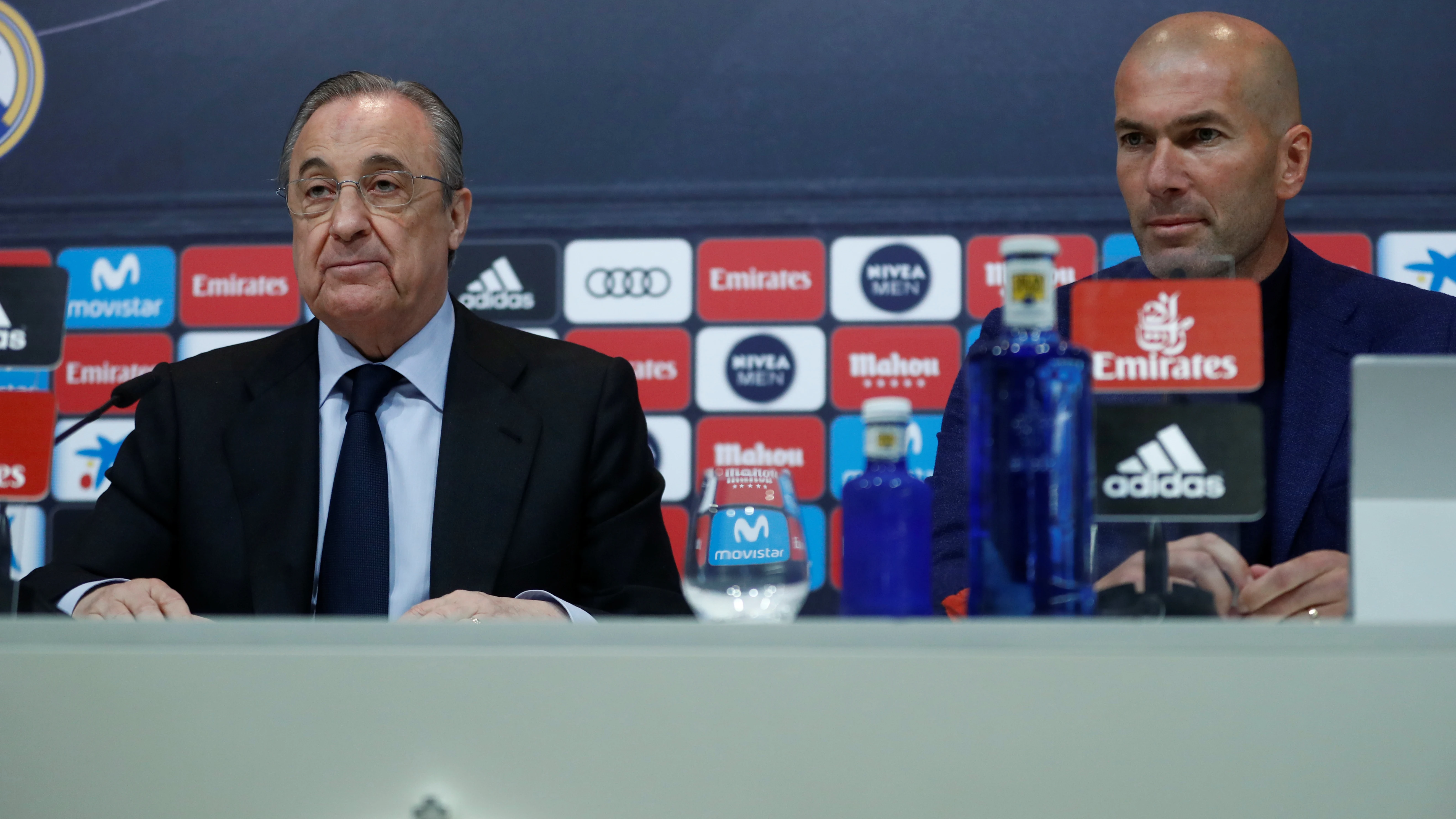 Florentino Pérez, junto a Zidane el día de su despedida