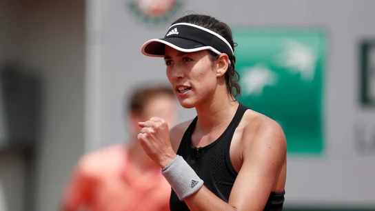 Muguruza celebra su victoria ante Ferro Muguruza celebra su victoria ante Ferro