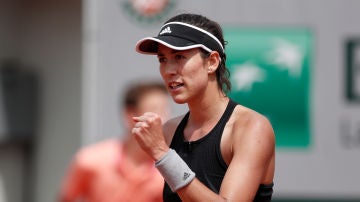 Muguruza celebra su victoria ante Ferro