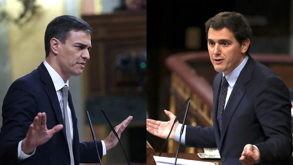 Pedro Sánchez y Albet Rivera