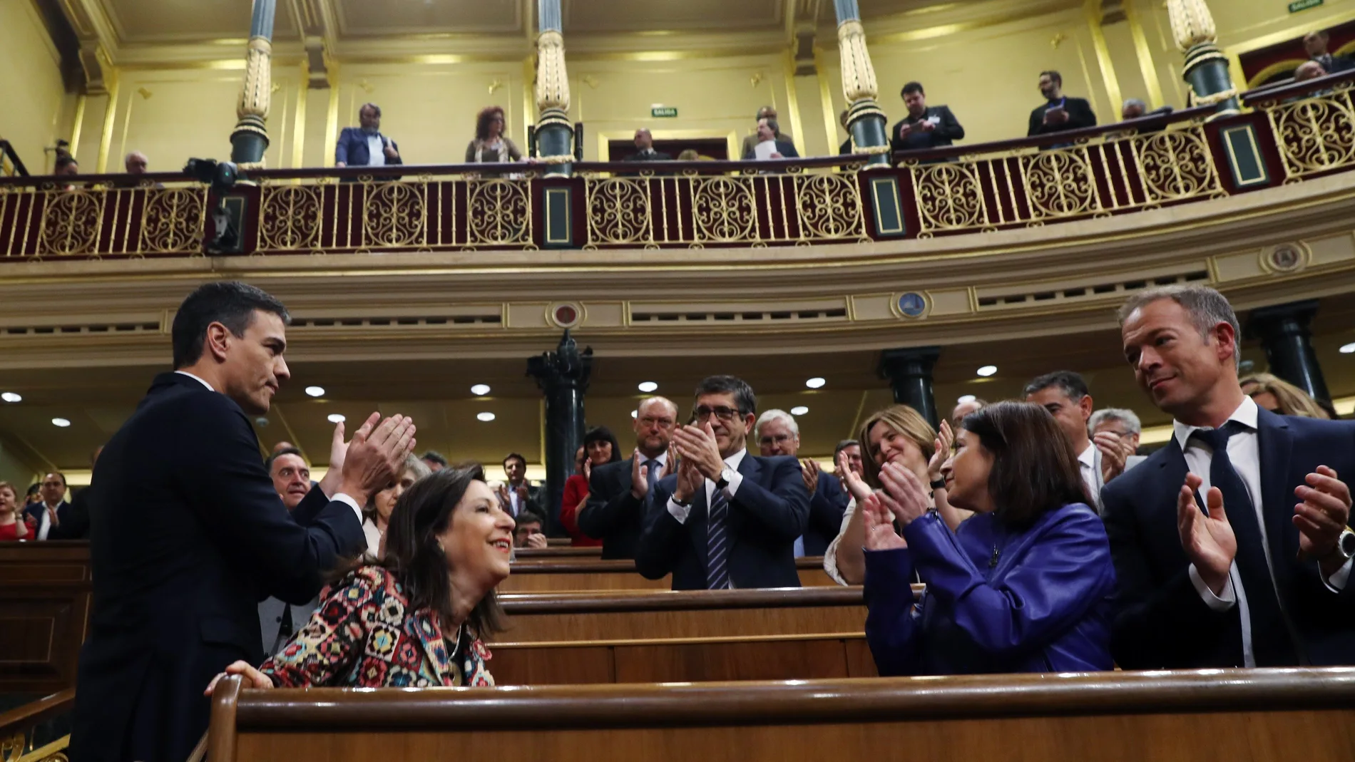 El Secretario General del PSOE Pedro Sánchez, a su llegada al hemiciclo