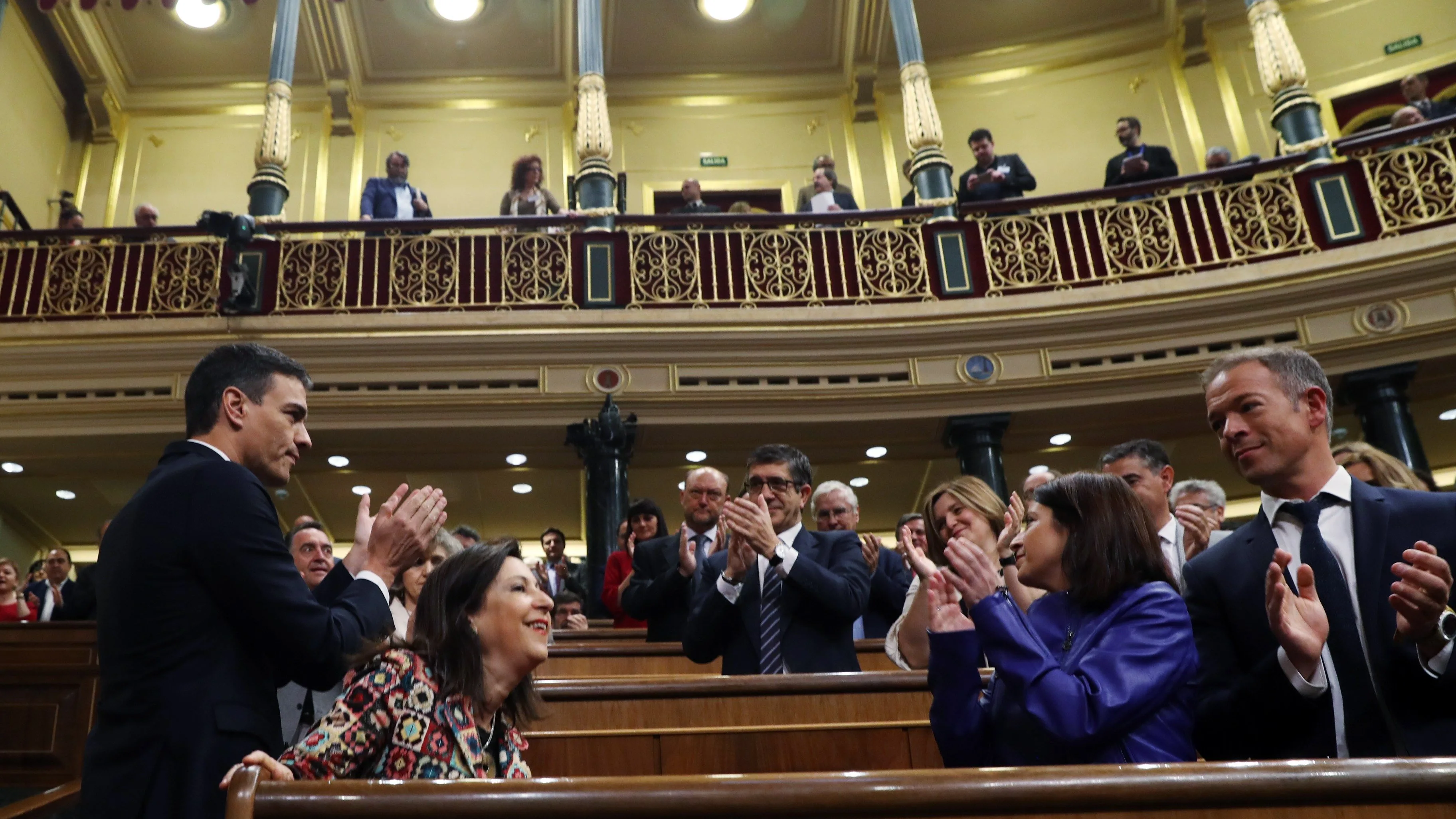 El Secretario General del PSOE Pedro Sánchez, a su llegada al hemiciclo