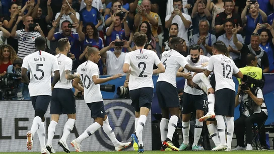 Francia celebra un gol Francia celebra un gol