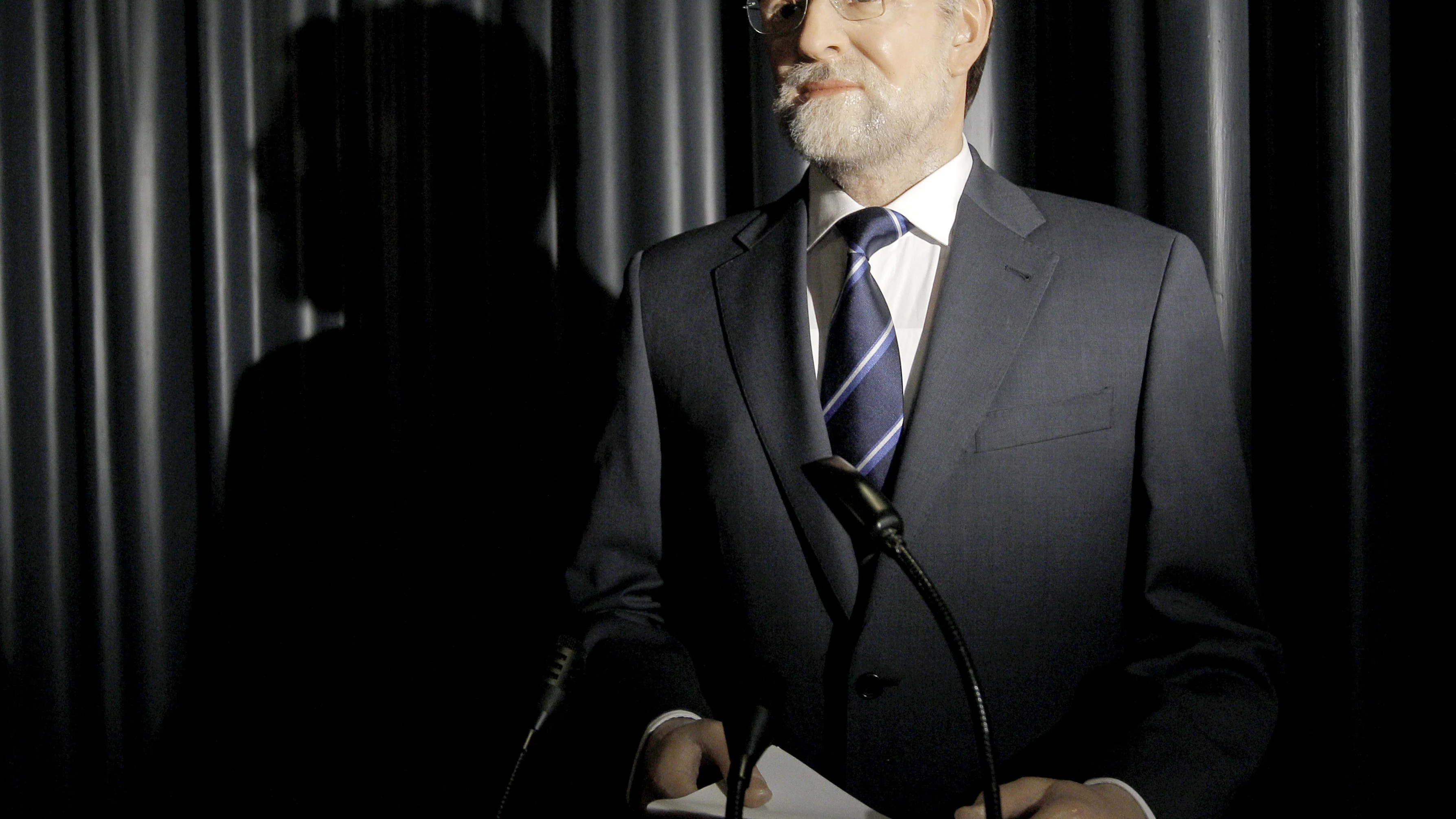 La figura del presidente del Gobierno, Mariano Rajoy, en el Museo de Cera de Madrid (Archivo)