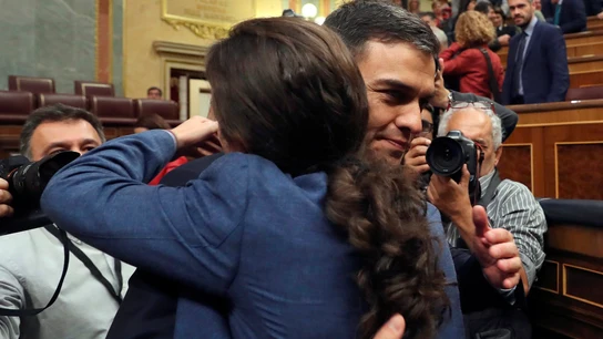 Pedro Sánchez y Pablo Iglesias en el Congreso Pedro Sánchez y Pablo Iglesias en el Congreso
