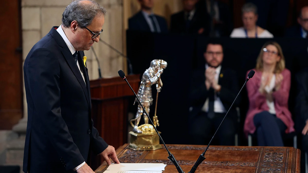 Quim Torra durante la toma de posesión de los consellers Quim Torra durante la toma de posesión de los consellers