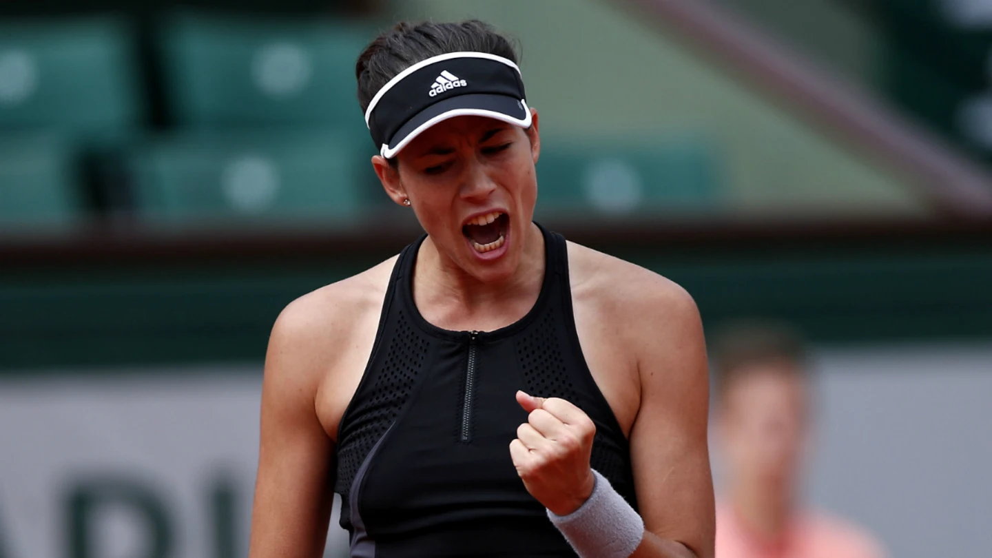 Garbiñe Muguruza celebra un punto Garbiñe Muguruza celebra un punto