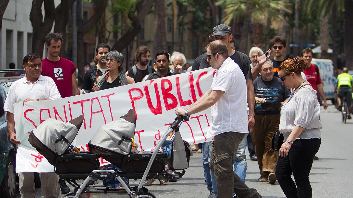 Un grupo de inmigrantes protesta en Barcelona Un grupo de inmigrantes protesta en Barcelona