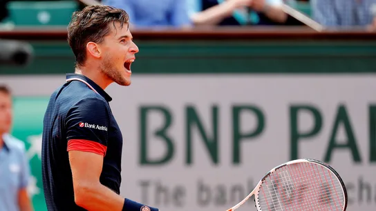 Dominic Thiem celebra un punto ante Cecchinato Dominic Thiem celebra un punto ante Cecchinato