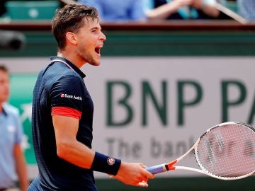 Dominic Thiem celebra un punto ante Cecchinato Dominic Thiem celebra un punto ante Cecchinato