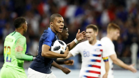 Mbappé celebra un gol ante EEUU Mbappé celebra un gol ante EEUU